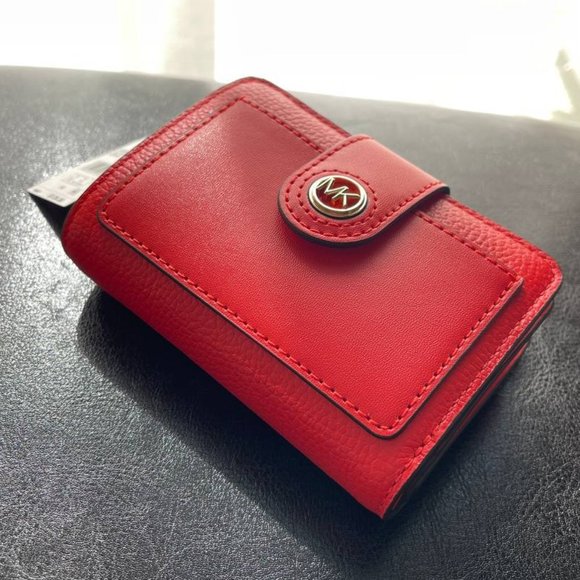 NWT Michael Kors Charm Small Leather Wallet Card Case Burnt Sienna - Picture 3 of 12